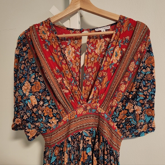 Baltic Born Leeanne Midi Dress Navy Multi Floral Boho Medium Maxi - Picture 13 of 15